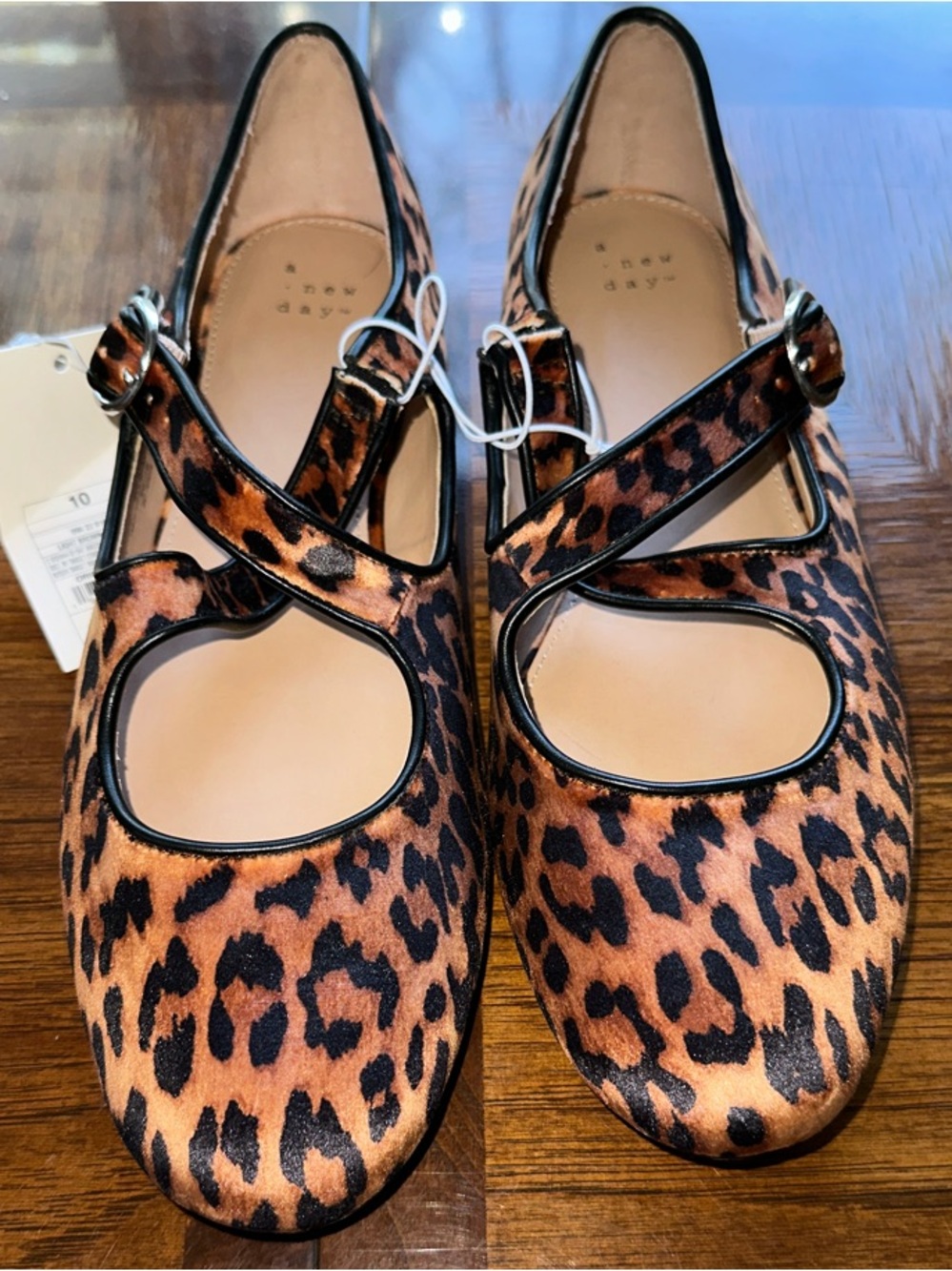Women’s Leopard Print Mary Jane Flats - Brown